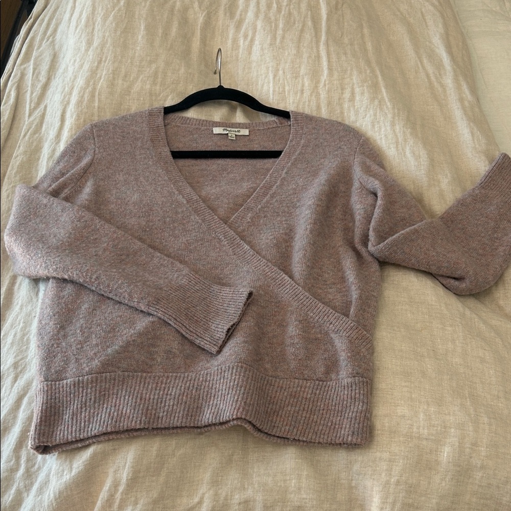 Madewell Mauve V-Neck Sweater